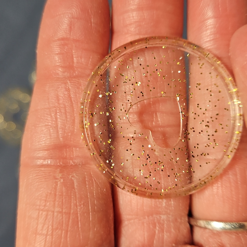 Clear Gold Glitter Medium Planner Discs